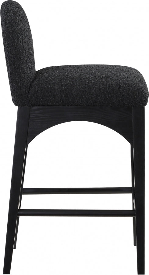 Waldorf Boucle Fabric Upholstered Counter Stool — 395-C - Black - 395Black-C alternate view 4