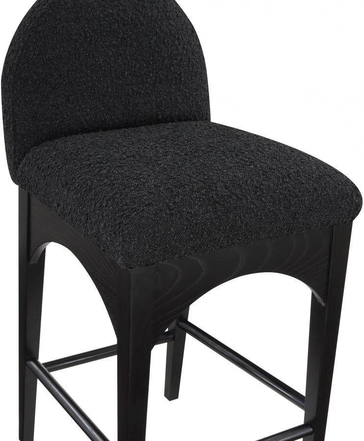 Waldorf Boucle Fabric Upholstered Counter Stool — 395-C - Black - 395Black-C alternate view 5