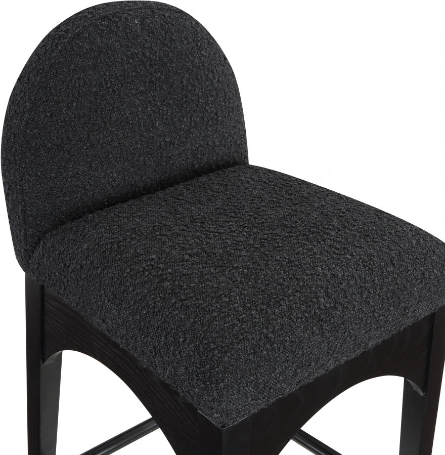Waldorf Boucle Fabric Upholstered Counter Stool — 395-C - Black - 395Black-C alternate view 6