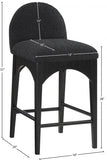 Waldorf Boucle Fabric Upholstered Counter Stool — 395-C - Black - 395Black-C Dim