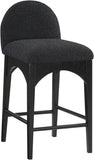 Waldorf Boucle Fabric Upholstered Counter Stool — 395-C - Black - 395Black-C