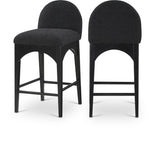 Waldorf Boucle Fabric Upholstered Counter Stool — 395-C - Black - 395Black-C Double Chair