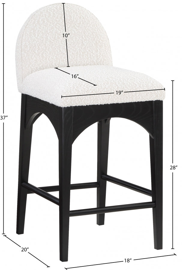 Waldorf Boucle Fabric Upholstered Counter Stool — 395-C - Cream - 395Cream-C Dim