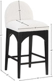 Waldorf Boucle Fabric Upholstered Counter Stool — 395-C - Cream - 395Cream-C Dim