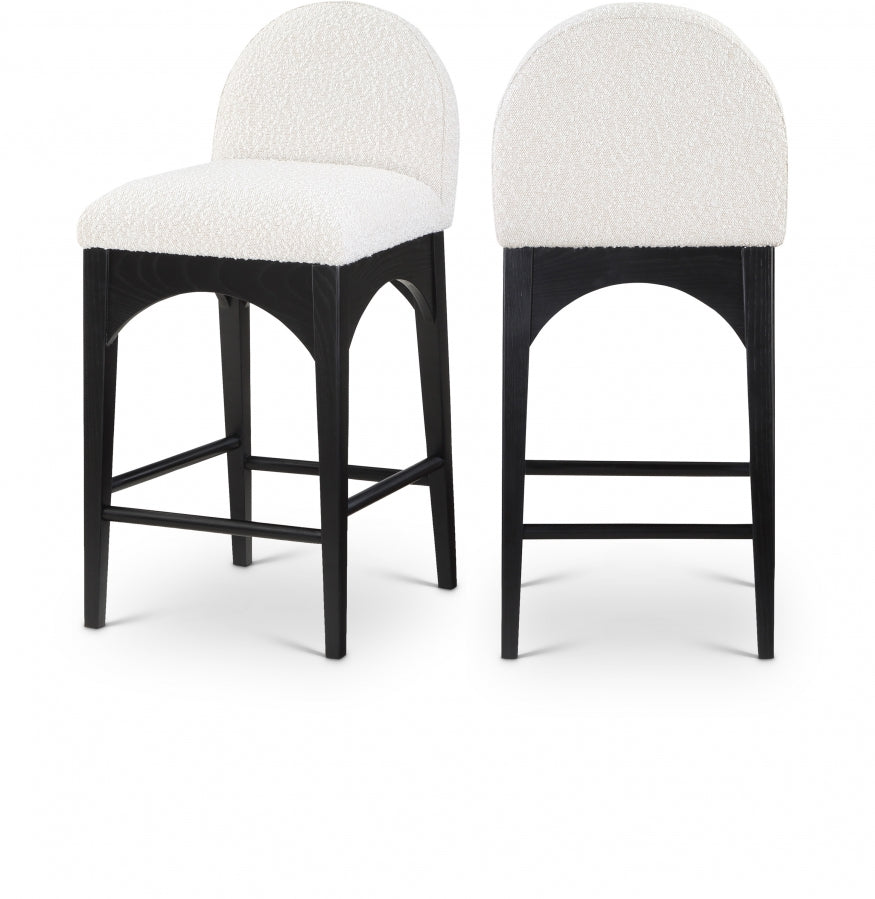 Waldorf Boucle Fabric Upholstered Counter Stool — 395-C - Cream - 395Cream-C Double Chair