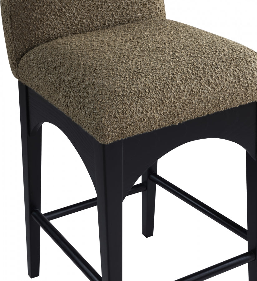 Waldorf Boucle Fabric Upholstered Counter Stool — 395-C - Olive - 395Olive-C alternate view 5