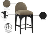Waldorf Boucle Fabric Upholstered Counter Stool — 395-C - Olive - 395Olive-C Infographic