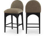 Waldorf Boucle Fabric Upholstered Counter Stool — 395-C - Olive - 395Olive-C Double Chair