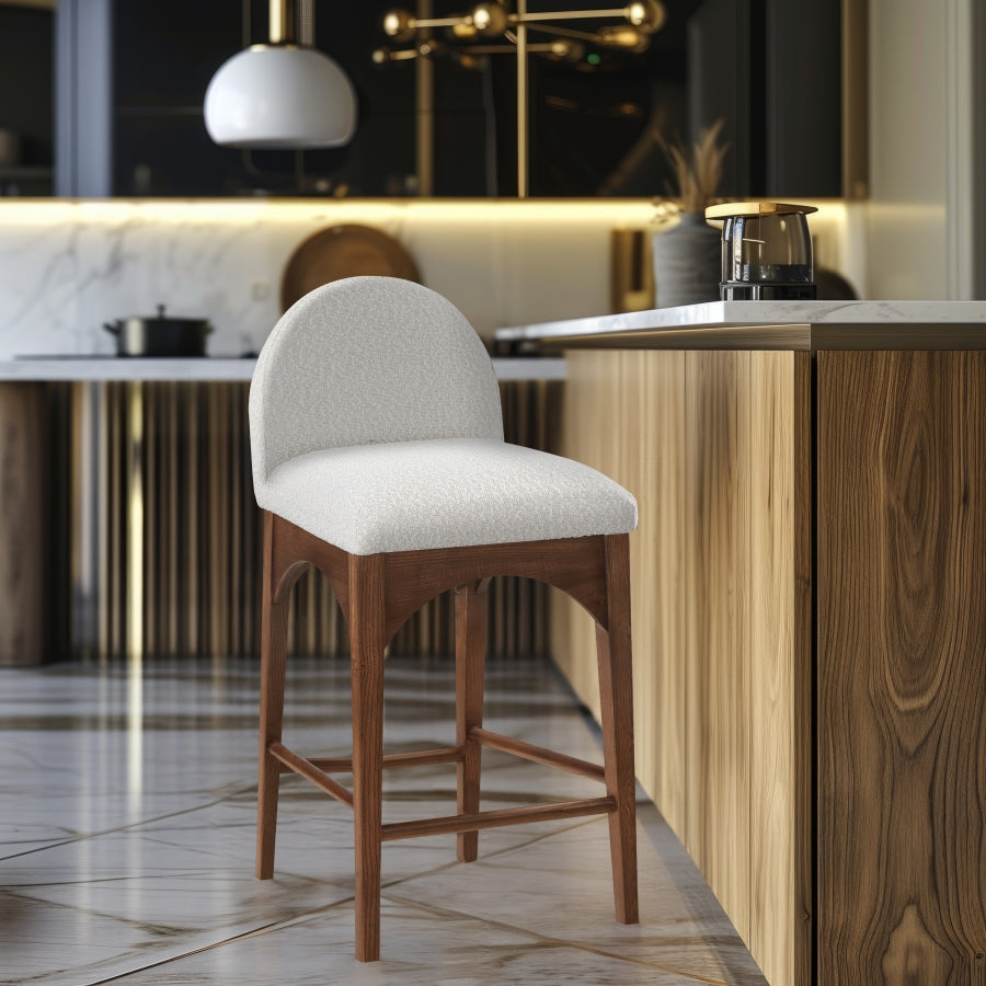 Waldorf Boucle Fabric Upholstered Counter Stool — 399-C - Cream - 399Cream-C alternate view 1