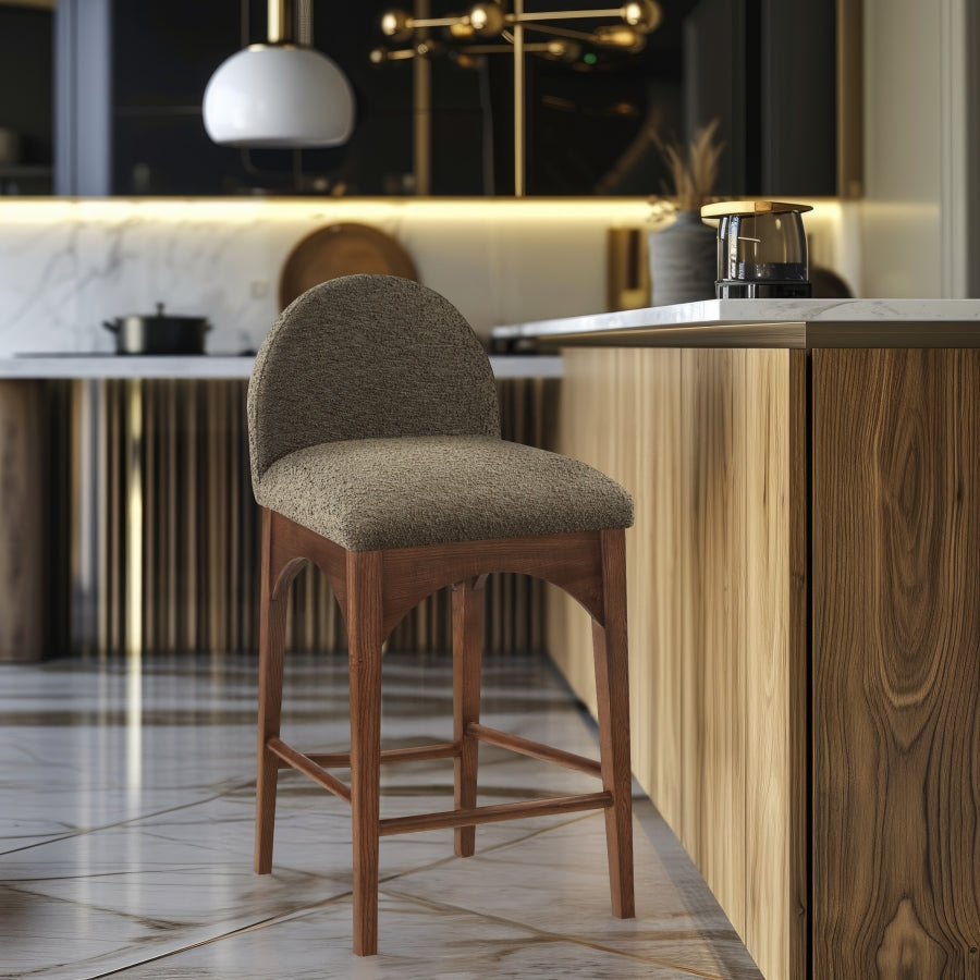 Waldorf Boucle Fabric Upholstered Counter Stool — 399-C - Olive - 399Olive-C alternate view 1