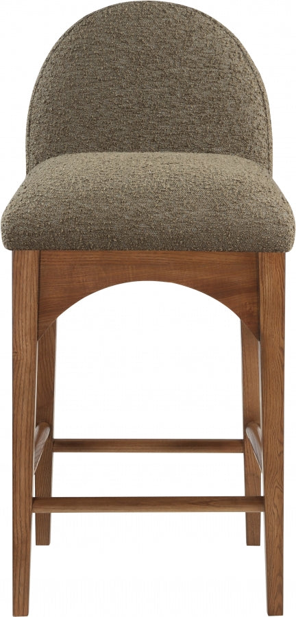 Waldorf Boucle Fabric Upholstered Counter Stool — 399-C - Olive - 399Olive-C alternate view 3