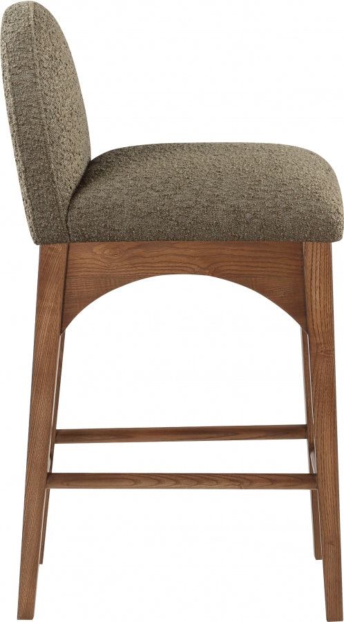 Waldorf Boucle Fabric Upholstered Counter Stool — 399-C - Olive - 399Olive-C alternate view 4