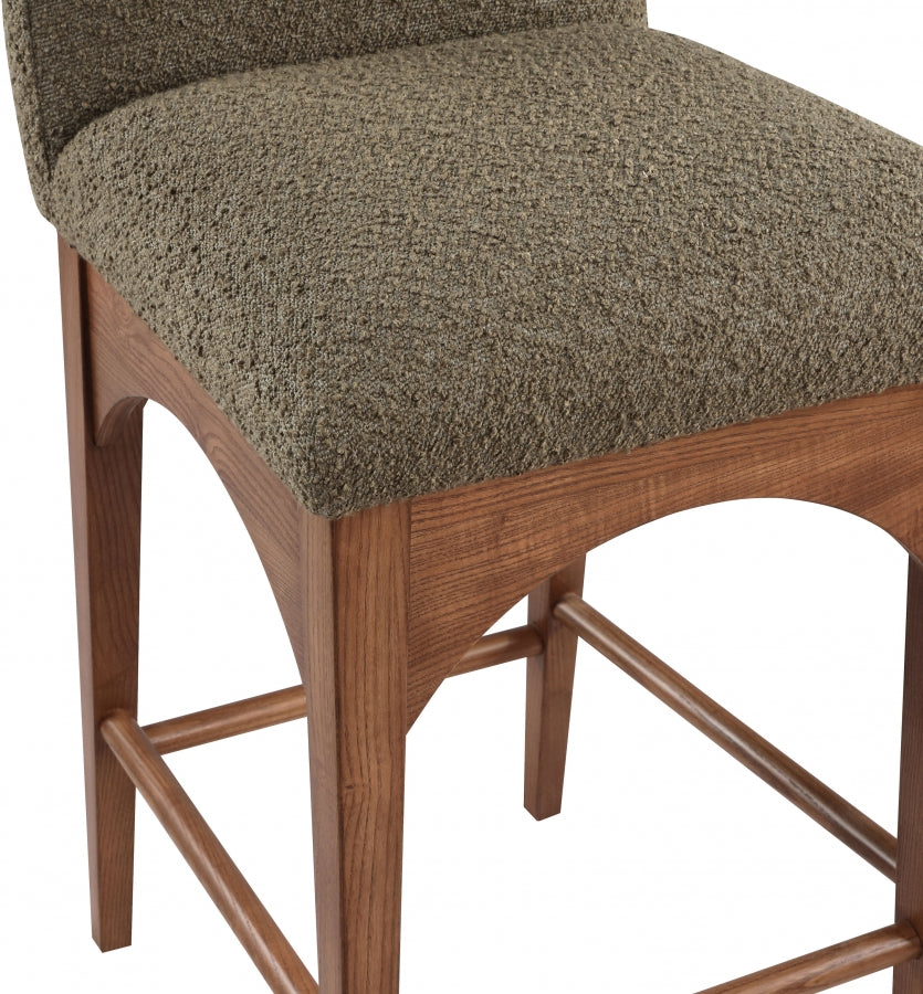 Waldorf Boucle Fabric Upholstered Counter Stool — 399-C - Olive - 399Olive-C alternate view 5