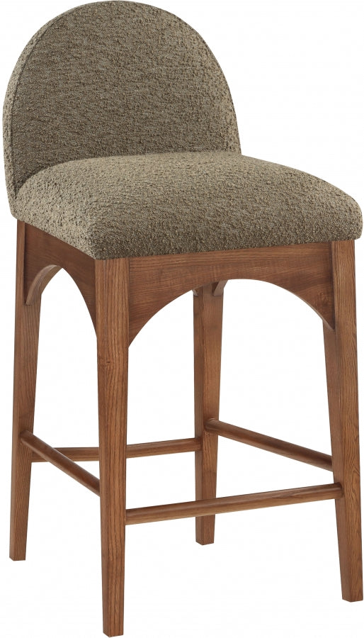 Waldorf Boucle Fabric Upholstered Counter Stool — 399-C - Olive - 399Olive-C