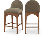 Waldorf Boucle Fabric Upholstered Counter Stool — 399-C - Olive - 399Olive-C Double Chair