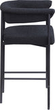 Malin Boucle Fabric Upholstered Counter Stool — 412-C - Black - 412Black-C alternate view 3