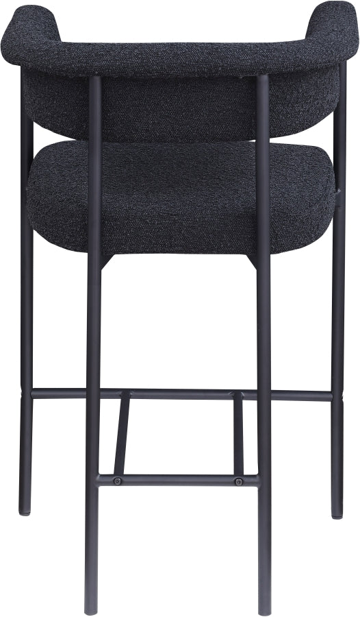 Malin Boucle Fabric Upholstered Counter Stool — 412-C - Black - 412Black-C alternate view 4