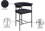 Malin Boucle Fabric Upholstered Counter Stool — 412-C - Black - 412Black-C Infographic