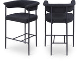 Malin Boucle Fabric Upholstered Counter Stool — 412-C - Black - 412Black-C Double Chair