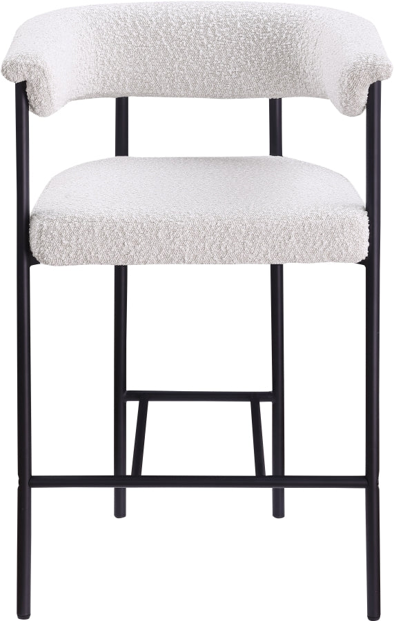 Malin Boucle Fabric Upholstered Counter Stool — 412-C - Cream - 412Cream-C alternate view 2