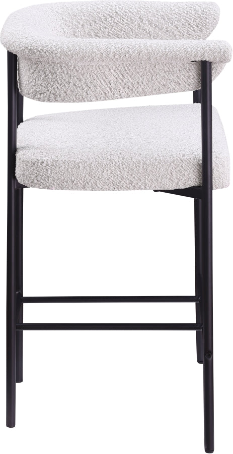 Malin Boucle Fabric Upholstered Counter Stool — 412-C - Cream - 412Cream-C alternate view 3