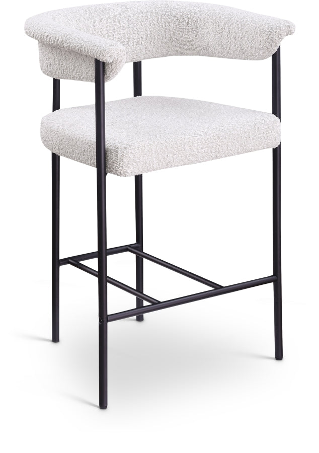 Malin Boucle Fabric Upholstered Counter Stool — 412-C - Cream - 412Cream-C