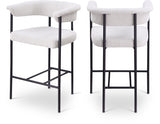 Malin Boucle Fabric Upholstered Counter Stool — 412-C - Cream - 412Cream-C Double Chair