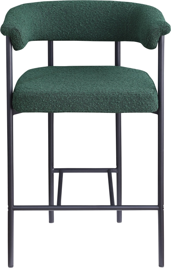 Malin Boucle Fabric Upholstered Counter Stool — 412-C - Green - 412Green-C alternate view 2