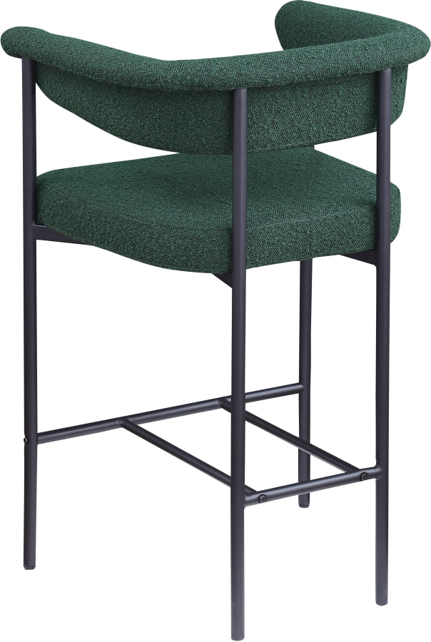 Malin Boucle Fabric Upholstered Counter Stool — 412-C - Green - 412Green-C alternate view 5
