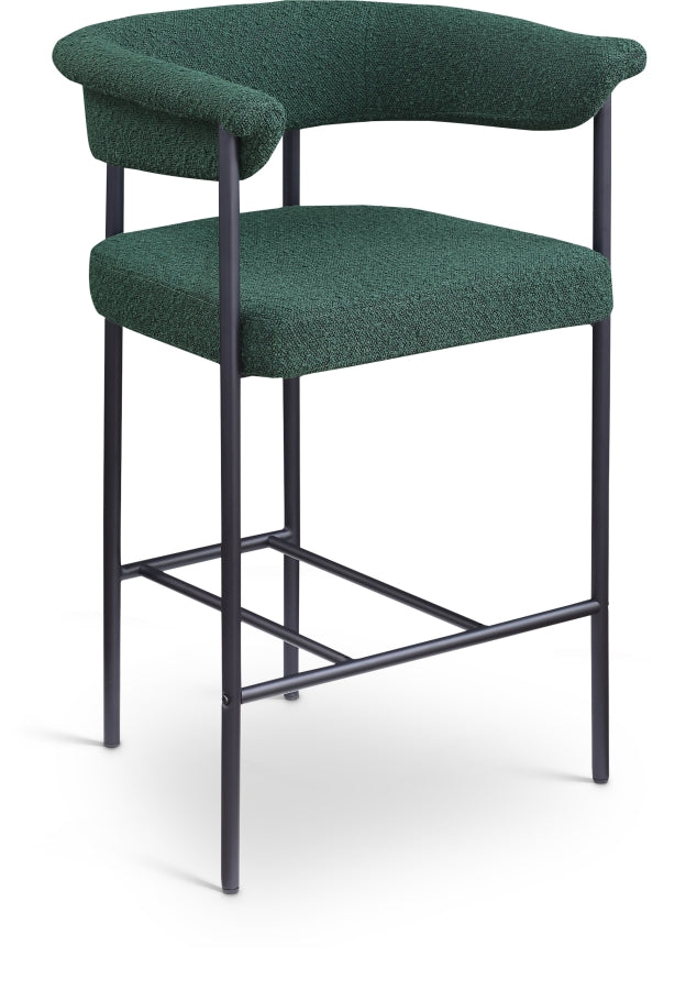 Malin Boucle Fabric Upholstered Counter Stool — 412-C - Green - 412Green-C