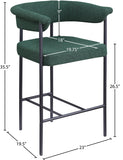 Malin Boucle Fabric Upholstered Counter Stool — 412-C - Green - 412Green-C Dim