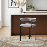 Malin Boucle Fabric Upholstered Counter Stool — 412-C - Grey - 412Grey-C alternate view 1