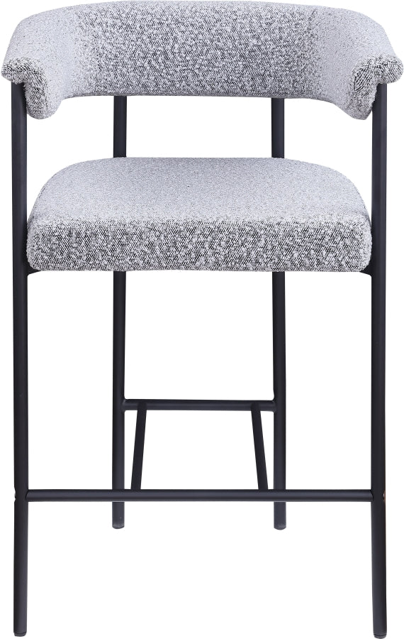 Malin Boucle Fabric Upholstered Counter Stool — 412-C - Grey - 412Grey-C alternate view 2