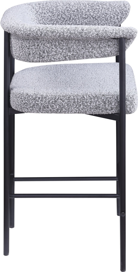 Malin Boucle Fabric Upholstered Counter Stool — 412-C - Grey - 412Grey-C alternate view 3
