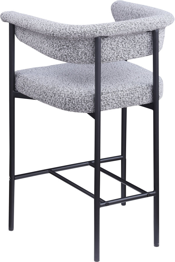 Malin Boucle Fabric Upholstered Counter Stool — 412-C - Grey - 412Grey-C alternate view 5