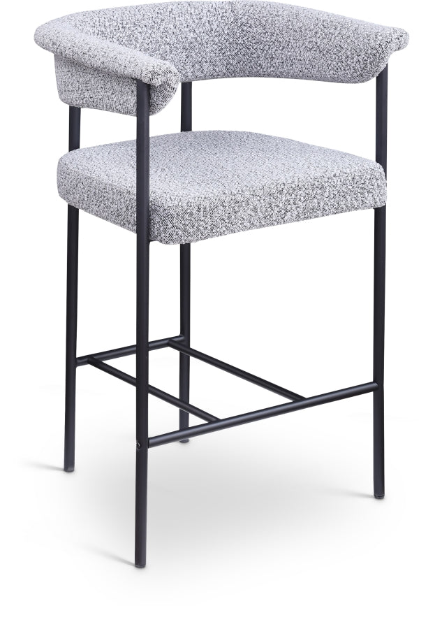 Malin Boucle Fabric Upholstered Counter Stool — 412-C - Grey - 412Grey-C