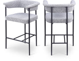 Malin Boucle Fabric Upholstered Counter Stool — 412-C - Grey - 412Grey-C Double Chair