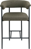 Malin Boucle Fabric Upholstered Counter Stool — 412-C - Olive - 412Olive-C alternate view 2