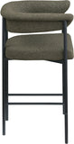 Malin Boucle Fabric Upholstered Counter Stool — 412-C - Olive - 412Olive-C alternate view 3