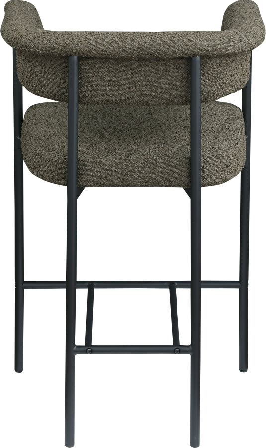 Malin Boucle Fabric Upholstered Counter Stool — 412-C - Olive - 412Olive-C alternate view 4