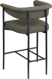 Malin Boucle Fabric Upholstered Counter Stool — 412-C - Olive - 412Olive-C alternate view 5