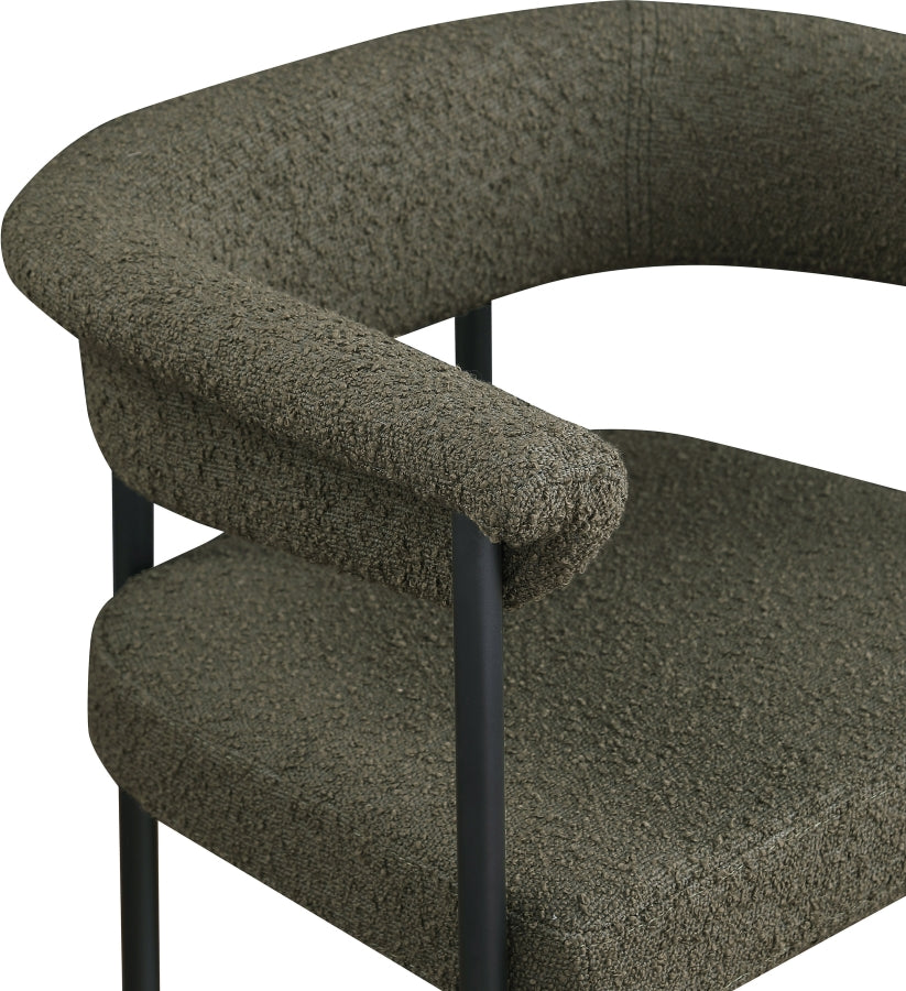 Malin Boucle Fabric Upholstered Counter Stool — 412-C - Olive - 412Olive-C alternate view 6