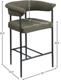 Malin Boucle Fabric Upholstered Counter Stool — 412-C - Olive - 412Olive-C Dim