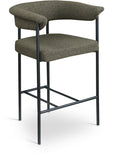Malin Boucle Fabric Upholstered Counter Stool — 412-C - Olive - 412Olive-C
