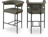 Malin Boucle Fabric Upholstered Counter Stool — 412-C - Olive - 412Olive-C Double Chair