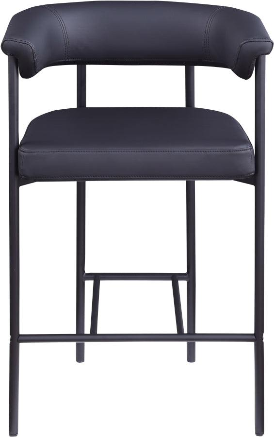 Malin Vegan Leather Upholstered Counter Stool — 428-C - Black - 428Black-C alternate view 2