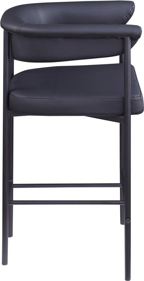 Malin Vegan Leather Upholstered Counter Stool — 428-C - Black - 428Black-C alternate view 3