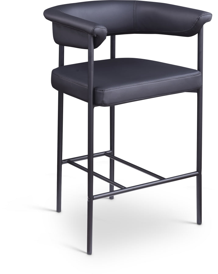 Malin Vegan Leather Upholstered Counter Stool — 428-C - Black - 428Black-C