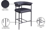 Malin Vegan Leather Upholstered Counter Stool — 428-C - Black - 428Black-C Infographic