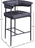 Malin Vegan Leather Upholstered Counter Stool — 428-C - Black - 428Black-C Dim